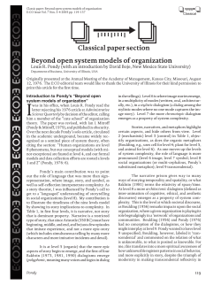 Beyond open system models of organization Classical paper section
