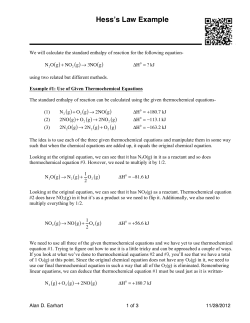 Hessʼs Law Example - Alan`s Chemistry Page
