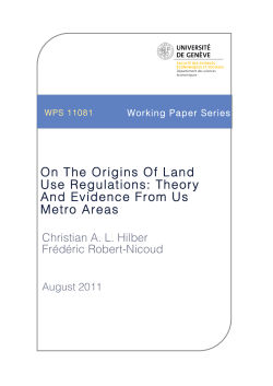 On The Origins Of Land Use Regulations: Theory And Evidence