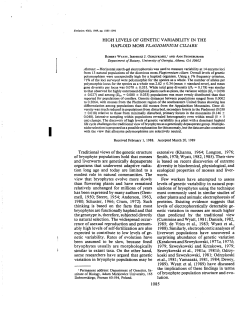 Evolution.43(5), 1989, pp. 1085-1096 I HIGH LEVELS OF GENETIC