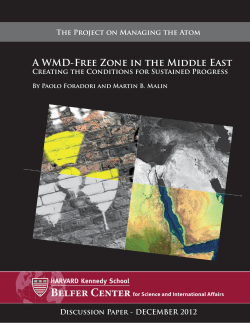 A WMD-Free Zone in the Middle East - The Belfer Center for Science