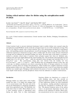 Setting critical nutrient values for ditches using the eutrophication