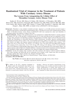 Randomized Trial of Atopaxar in the Treatment of Patients