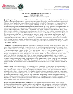 Performer Bios Joe Wilson Memorial Music Festival