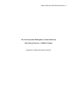 The SocioEconomic Philosophies of Adam Smith and John Maynard