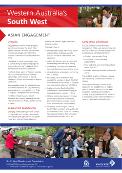 Asian engagement - South West Development Commission