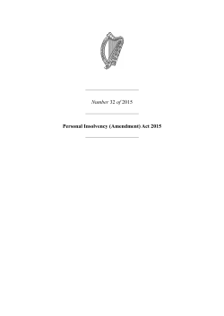 Number 32 of 2015 Personal Insolvency (Amendment) Act 2015