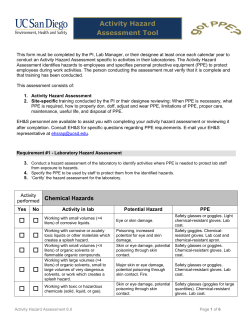 Activity Hazard Assessment Tool