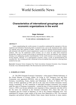 Characteristics of international groupings and economic
