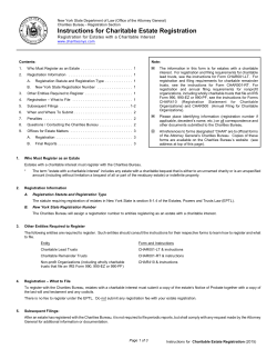 Instructions for Charitable Estate Registration