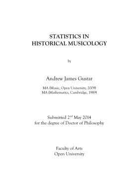 STATISTICS IN HISTORICAL MUSICOLOGY