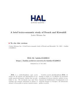 A brief lexico-semantic study of French and Kiswahili - Hal-SHS