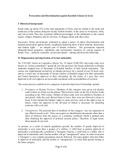 Persecution and Discrimination against Kurdish Citizens in Syria