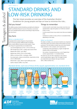 Standard drinks and low risk drinking
