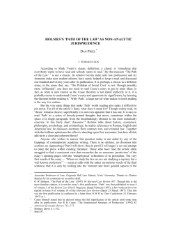 holmes`s `path of the law` as non-analytic jurisprudence