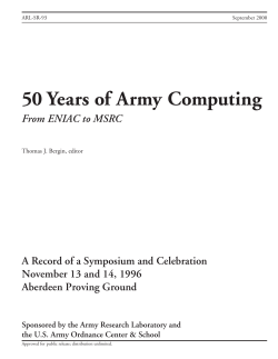 50 Years of Army Computing From ENIAC to