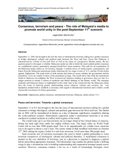 Consensus, terrorism and peace - The role of Malaysia`s media to