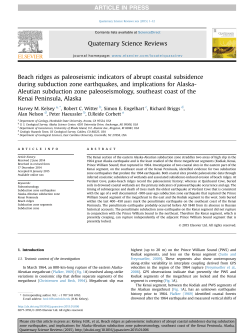 Beach ridges as paleoseismic indicators of abrupt coastal