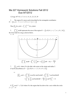 Ma 227 Homework Solutions Fall 2012 Due 9/7/2012