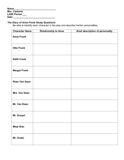 The Diary of Anne Frank Study Questions