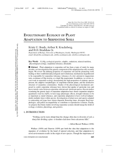 evolutionary ecology of plant adaptation to serpentine soils