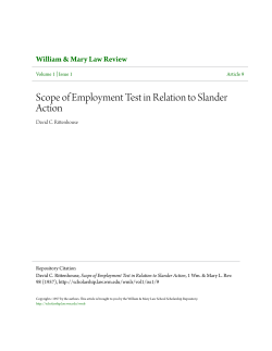 Scope of Employment Test in Relation to Slander Action