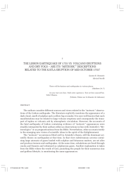 the lisbon earthquake of 1755 vs. volcano eruptions and dry fogs