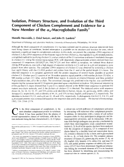 Isolation, Primary Structure, and Evolution of the