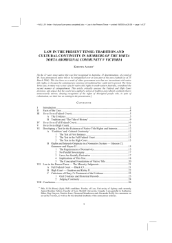 law in the present tense: tradition and cultural continuity in members