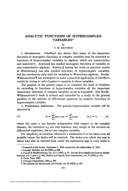 analytic functions of hypercomplиx variables