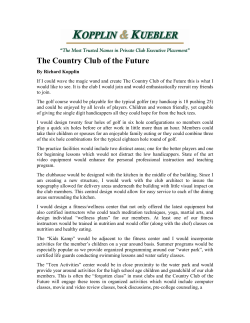 Club Operations The Country Club of the Future