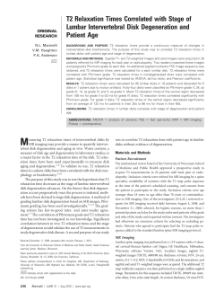T2 Relaxation Times Correlated with Stage of Lumbar