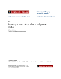 Listening to hear: critical allies in Indigenous studies