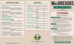 Catering Menu - MacGregor`s Grill and Tap Room