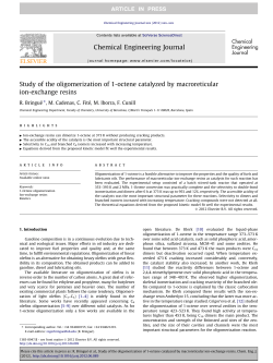 Study of the oligomerization of 1-octene catalyzed by