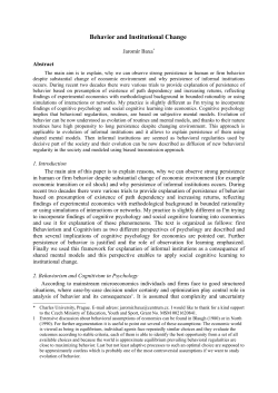 Behavior and Institutional Change