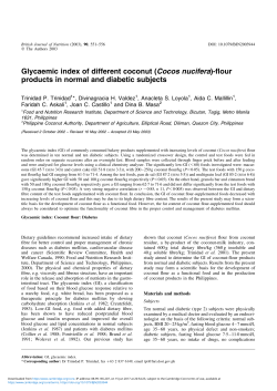Glycaemic index of different coconut ( Cocos nucifera)