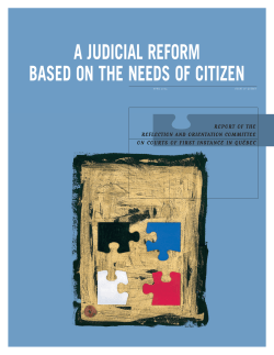 A Judicial Reform Based on the Needs of Citizen