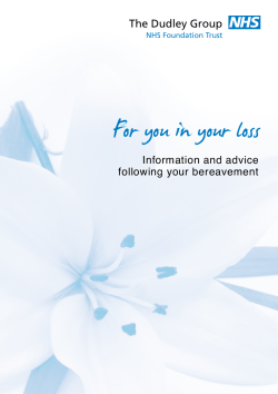 For you in your loss - The Dudley Group NHS Foundation Trust