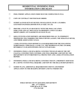 residential swimming pool information checklist