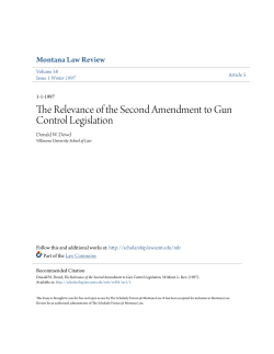 The Relevance of the Second Amendment to Gun Control Legislation