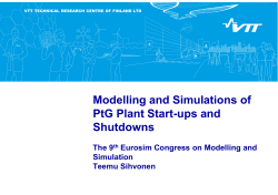 Modelling and Simulations of PtG Plant Start