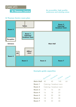 St Thomas Centre room plan Main Hall 40 40 140 64