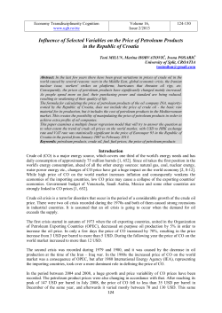 Influence of Selected Variables on the Price of Petroleum Products