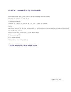 Courses NOT APPROPRIATE for high school students: **This list is