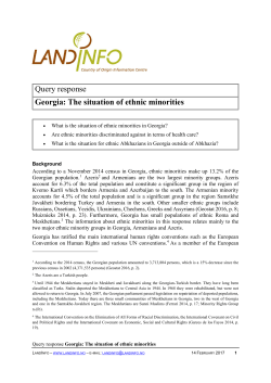 Georgia: The situation of ethnic minorities