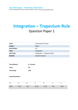 Integration &ndash; Trapezium Rule