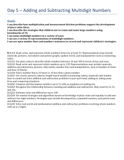 Day 5 &ndash; Adding and Subtracting Multidigit Numbers