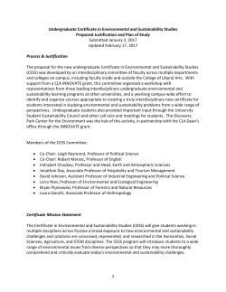1 Undergraduate Certificate in Environmental and Sustainability