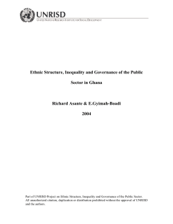 Ghana: Ethnic Structure, Inequality and Governance
